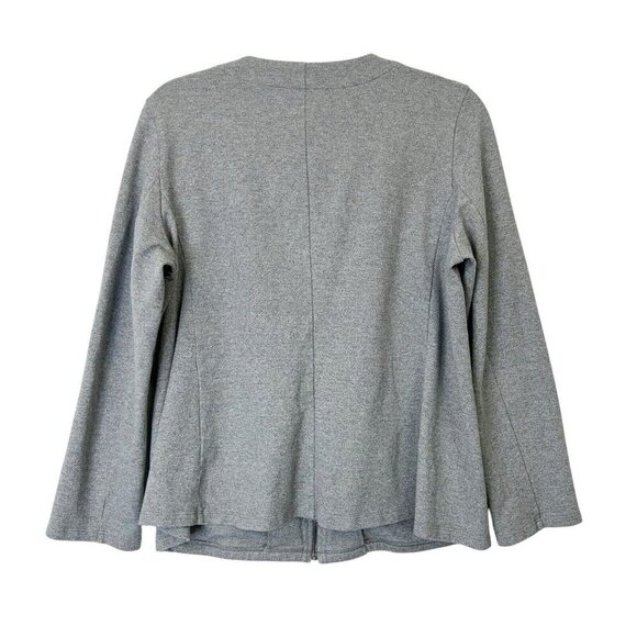 Eileen Fisher Zip Jacket Womens Size Large Gray Organic Cotton - Picture 2 of 9